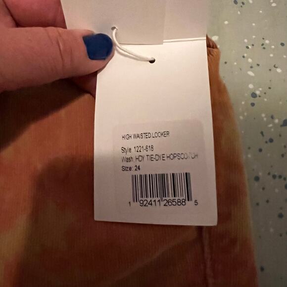 Mother NWT $228 High Waisted Looker Tie Dye Corduroy in Hopscotch size 24 - Picture 9 of 16